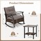 Costway 3 PCS Patio Rocker Set with 2-Tier Coffee Table & Soft Seat Back Cushions Outdoor